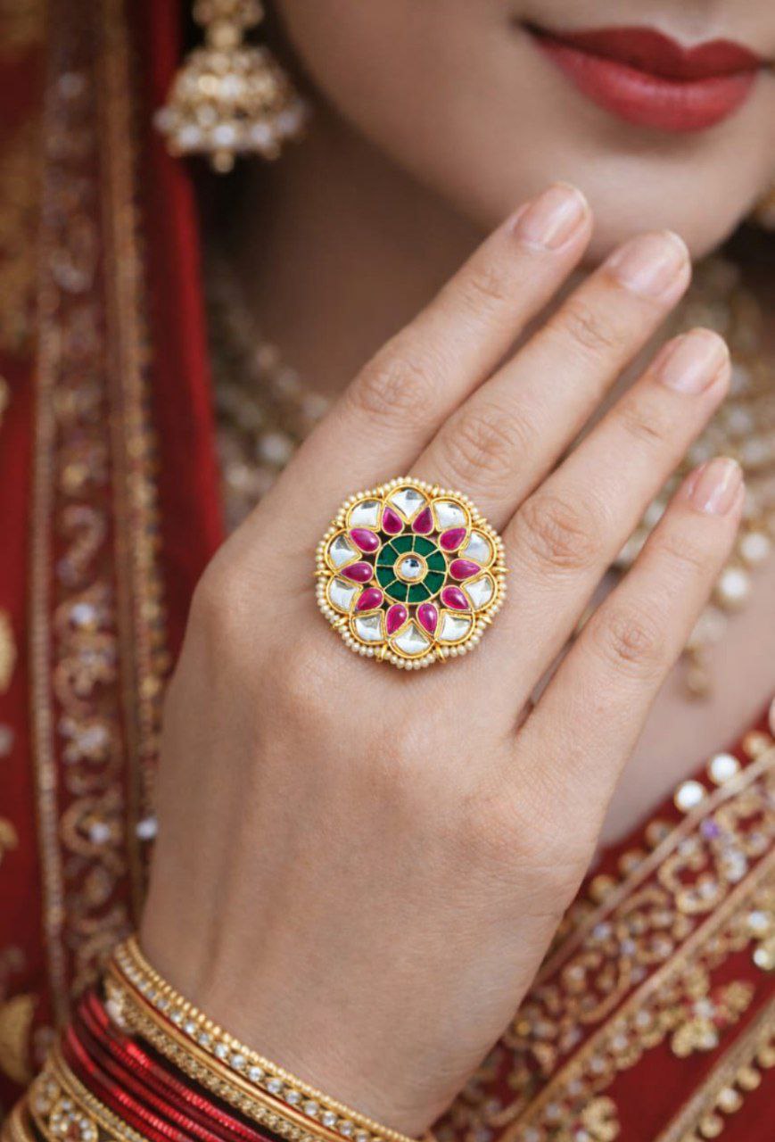 Royal Minakari Floral Ring