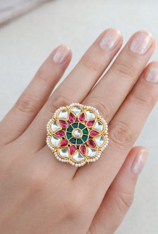 Royal Minakari Floral Ring