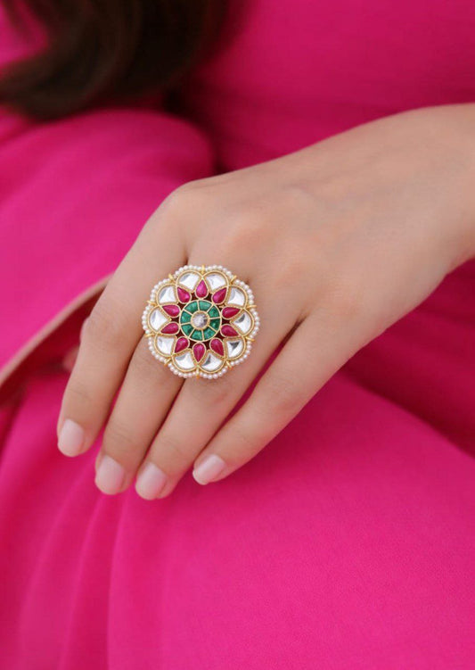 Royal Minakari Floral Ring