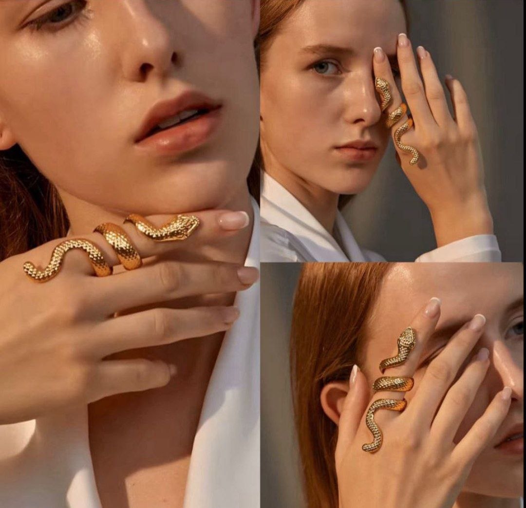 Korean Snake Wrap Statement Ring. Real pic is in last