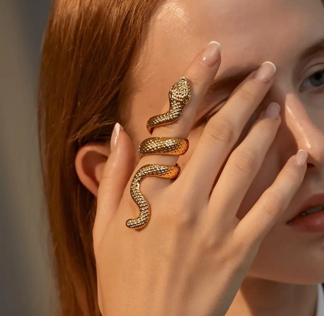 Korean Snake Wrap Statement Ring. Real pic is in last