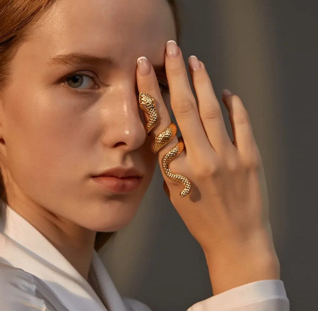 Korean Snake Wrap Statement Ring. Real pic is in last