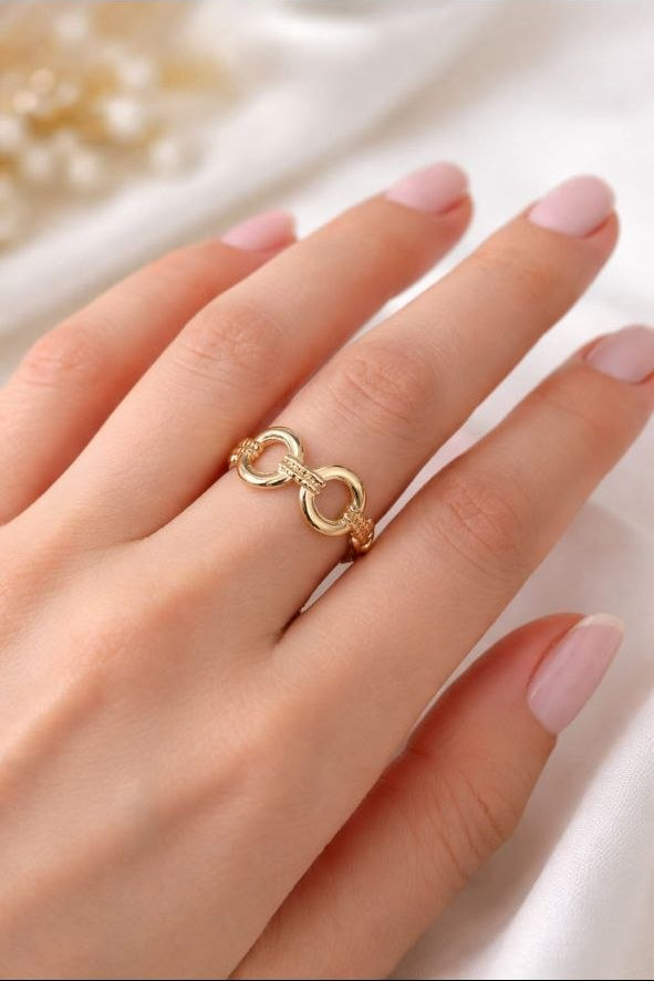 Golden Double Loop Link Ring