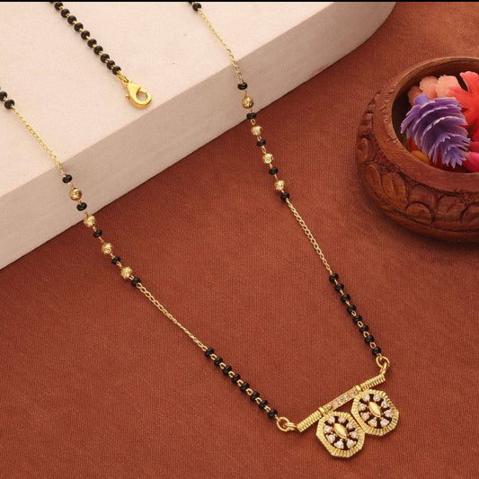 Twin Floral Charm Mangalsutra Necklace