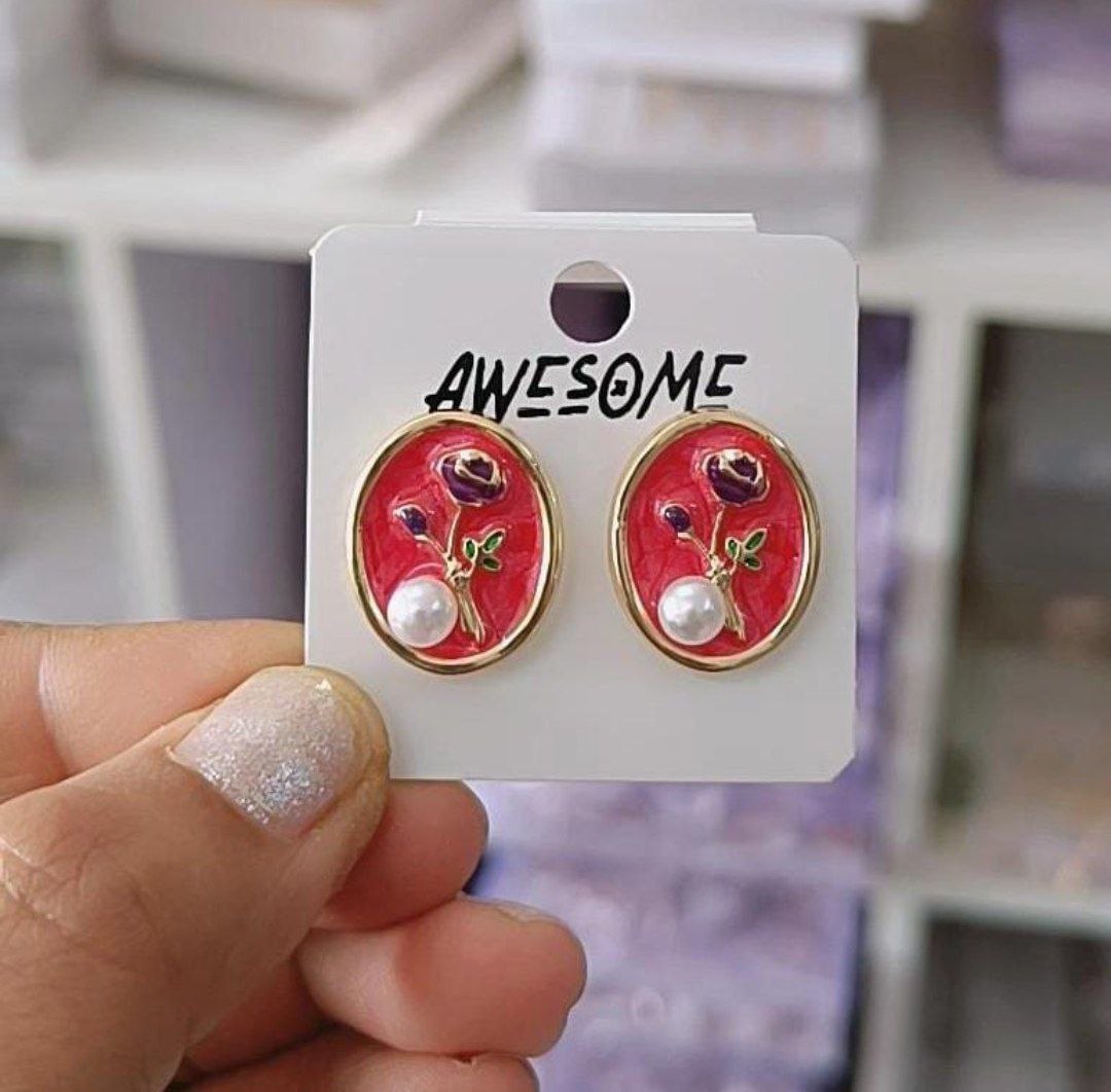 Korean Elegant Enamel Design Earring