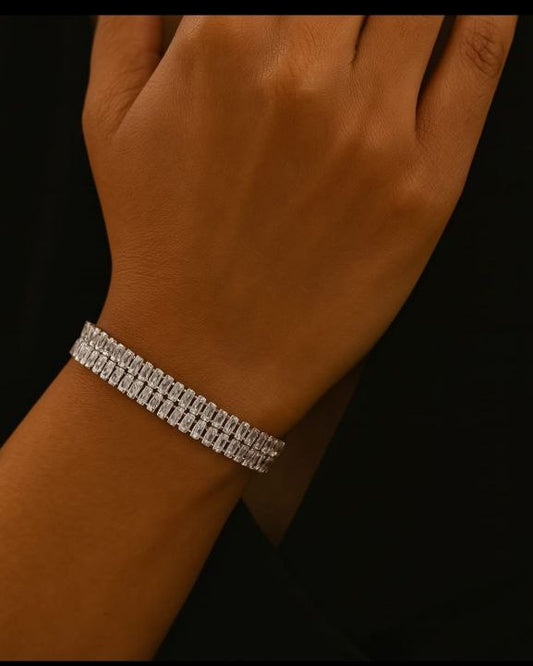 Double Row Baguette Diamond Bracelet