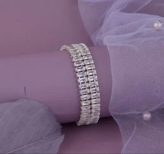 Double Row Baguette Diamond Bracelet