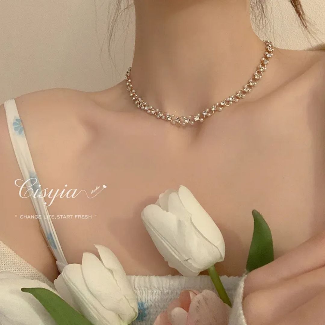 Pearl & Crystal Necklace