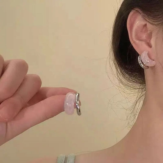 Korean Transparent Chunky Hoop Earrings