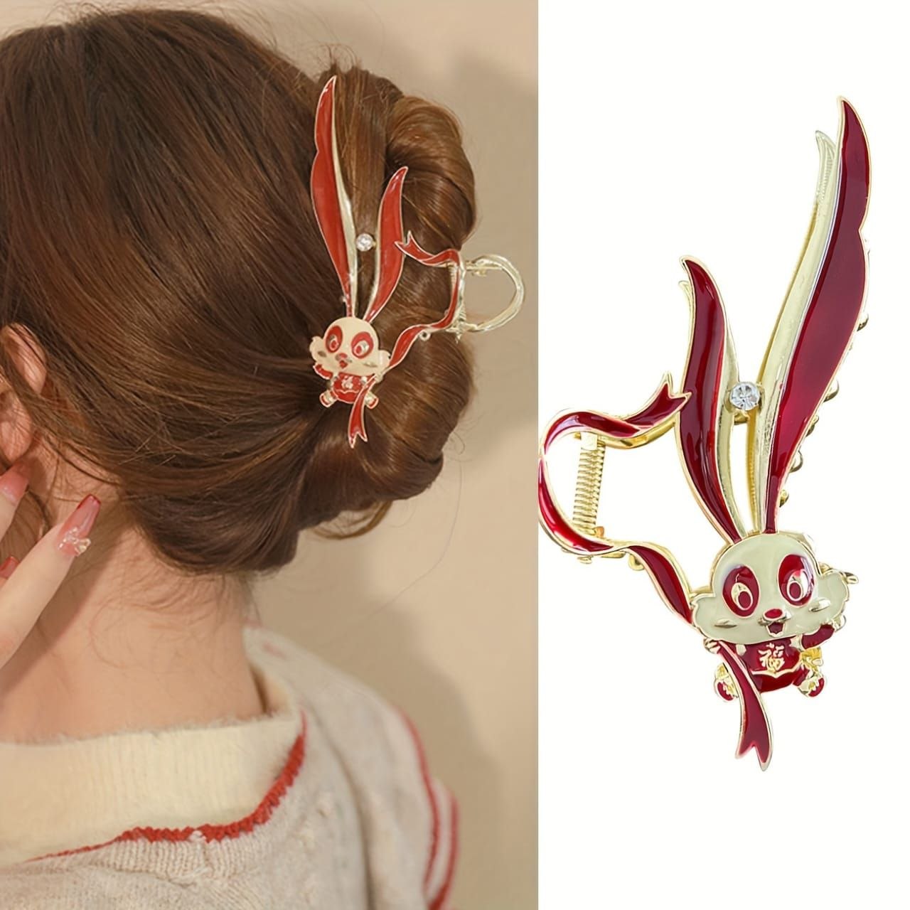 Korean Metal Rabbit Design Hair Clutcher