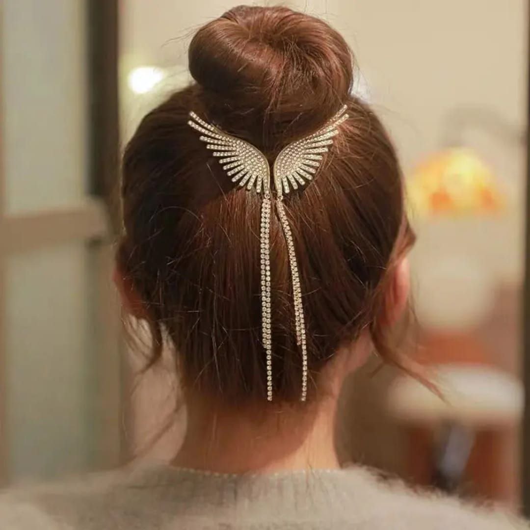 Korean Metal Angel Wing Pearl Hair Clutcher