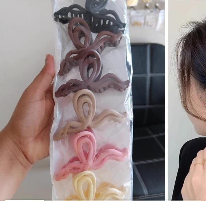 Korean Abstract Loop Hair Claw Clutcher (Pack of 12)