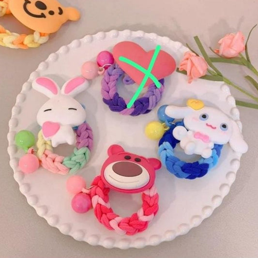 Korean Cartoon Kids Hair Rubber Band Combo (Pack of 12)