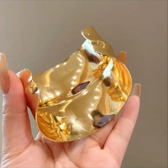 Designer Broad Gold Hand Cuff Kada