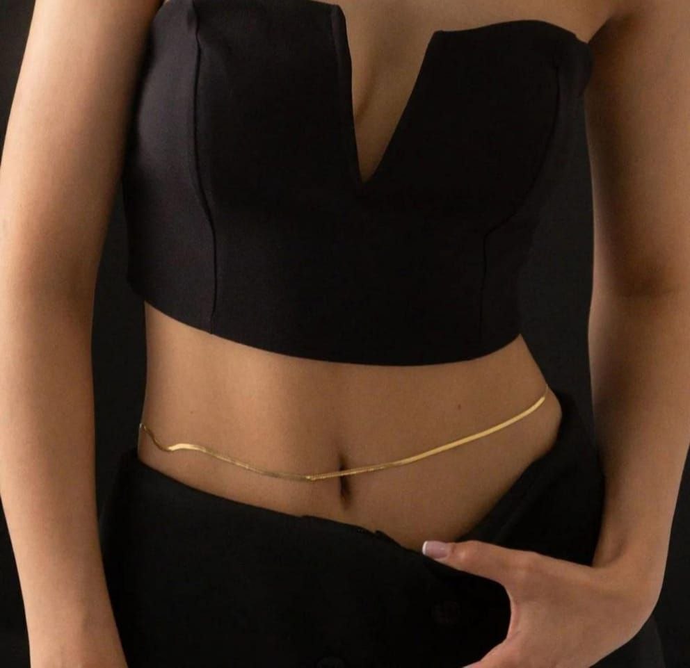 Kiyu Ziyu Anti Tarnish Golden Waist Chain for Women