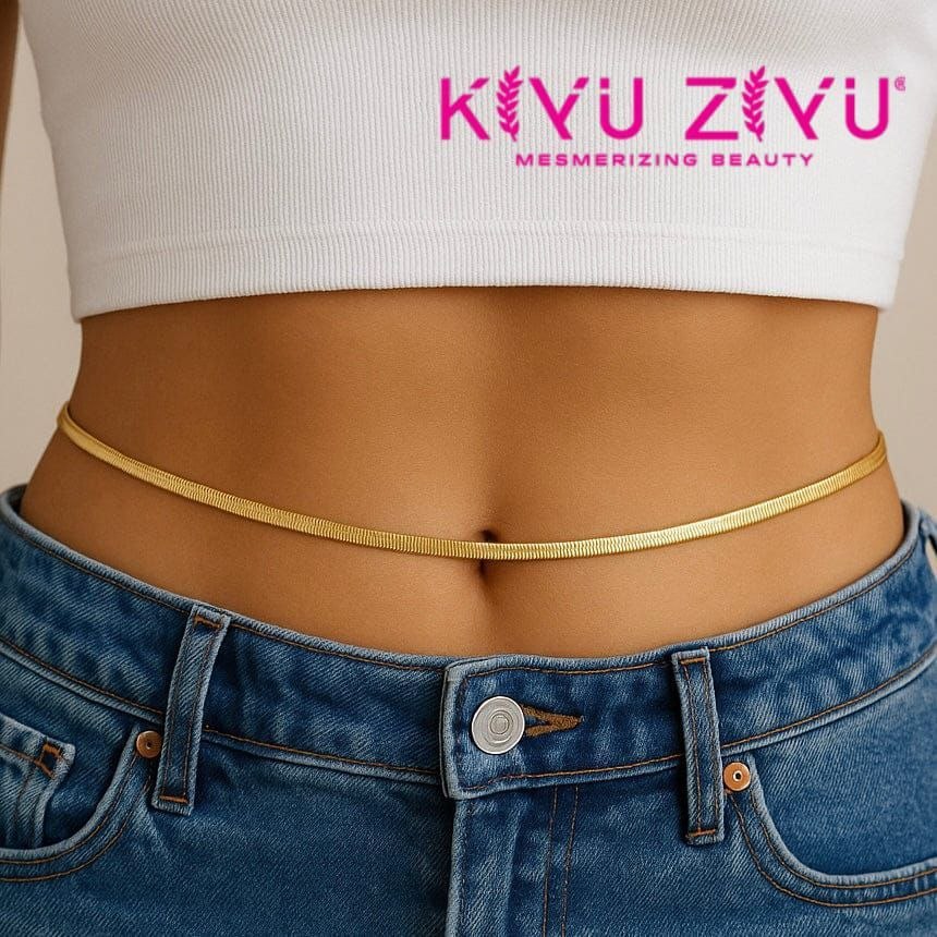 Kiyu Ziyu Anti Tarnish Golden Waist Chain for Women
