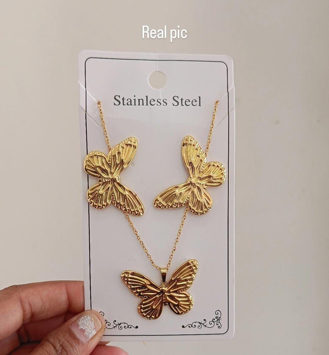 Butterfly Layered Anti Tarnish Stainless Steel Necklace