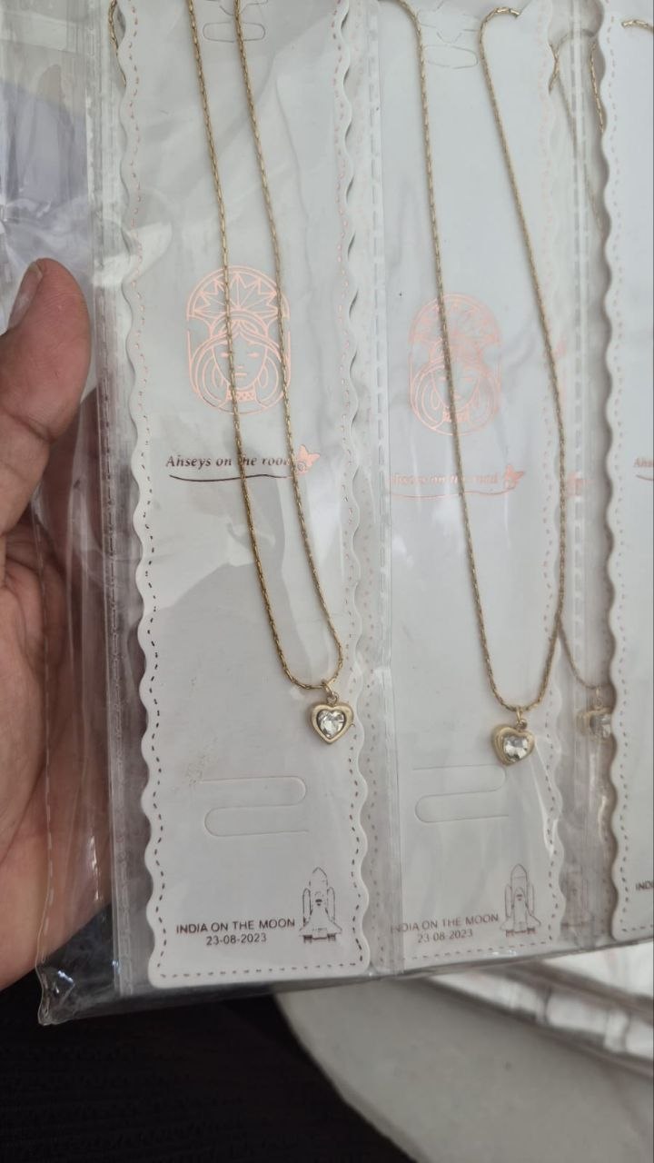 Anti Tarnish Minimal Heart Crystal Pendant Necklace