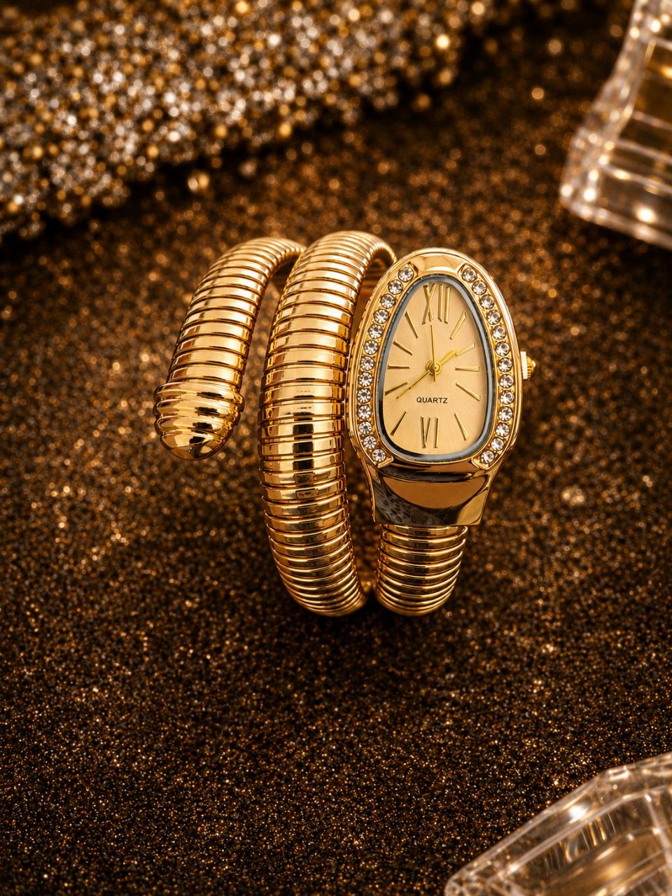 Premium Golden Snake Wrap Watch available