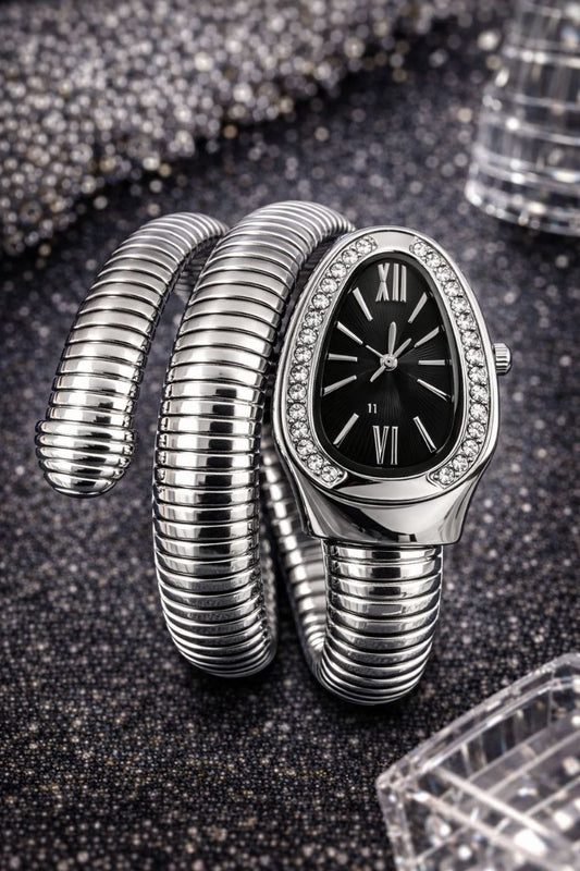 Premium Silver Snake Wrap Watch available