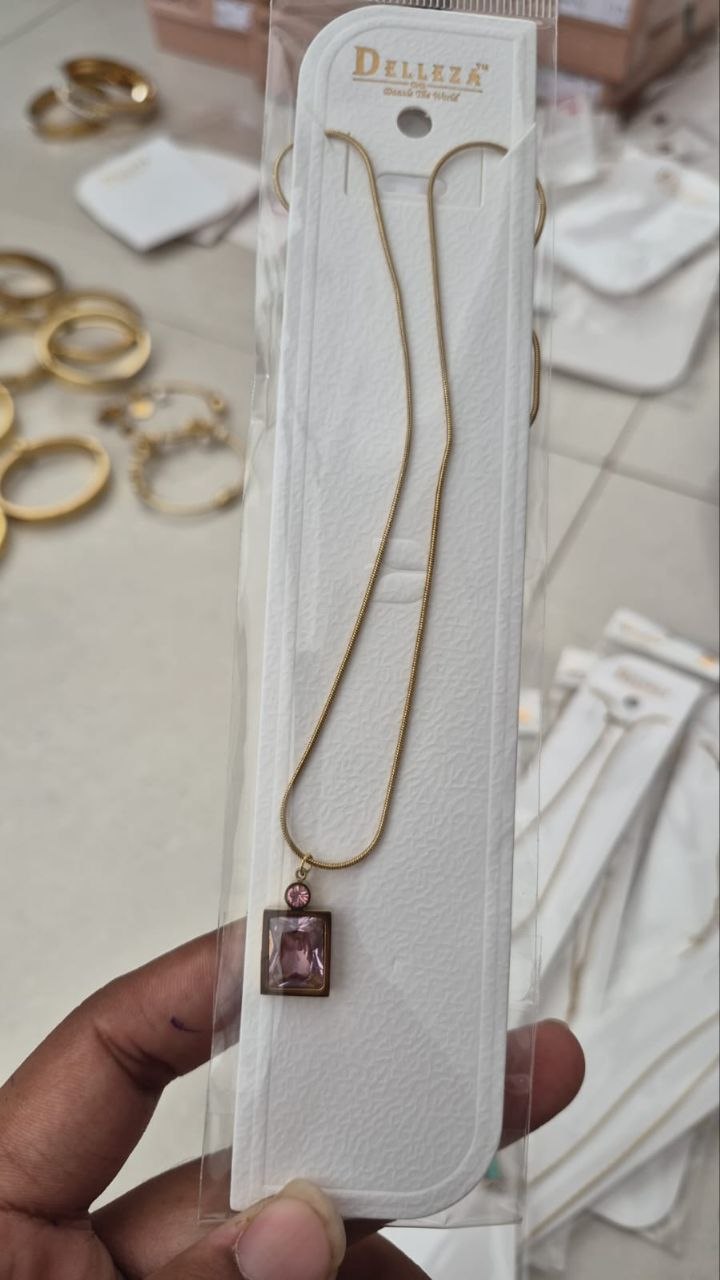 Anti-Tarnish Pink Stone Necklace for women