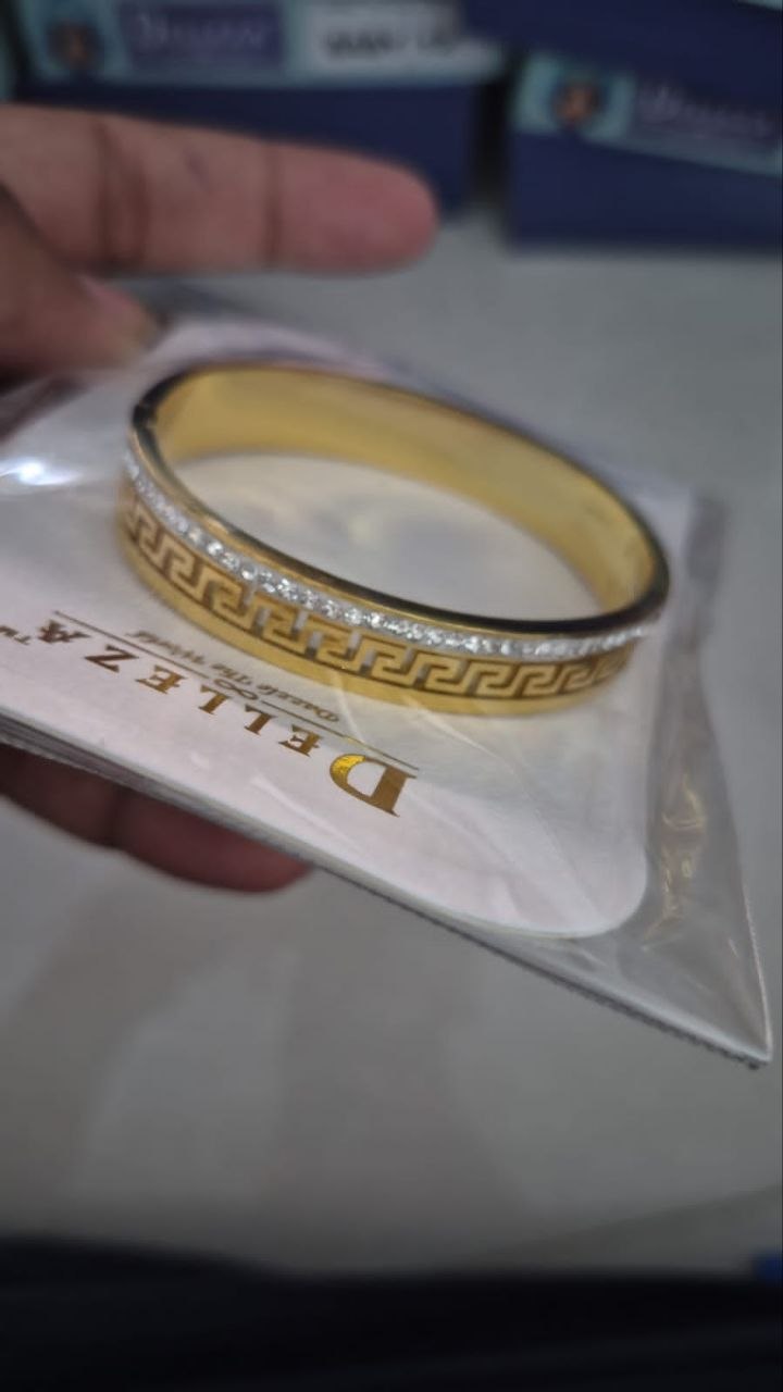 Luxury Anti Tarnish Greek Pattern Crystal Bracelet Baby Size
