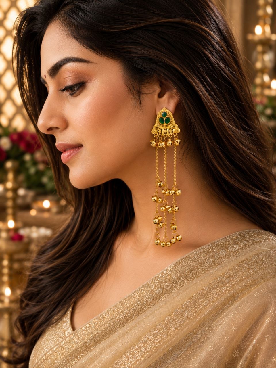 Kashmiri Traditional Ghungroo Drop Earring