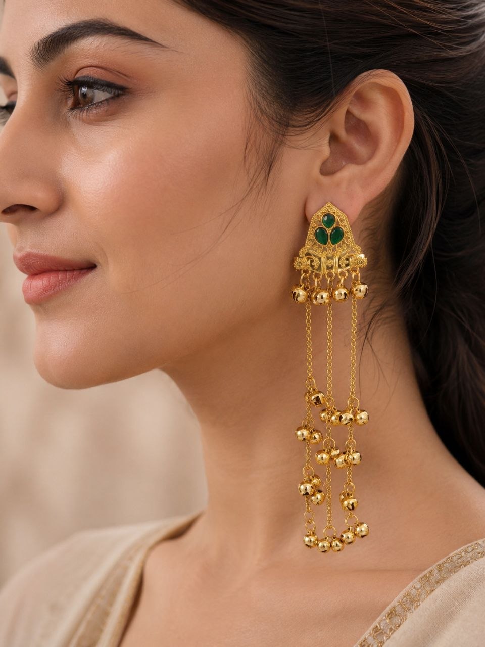 Kashmiri Traditional Ghungroo Drop Earring