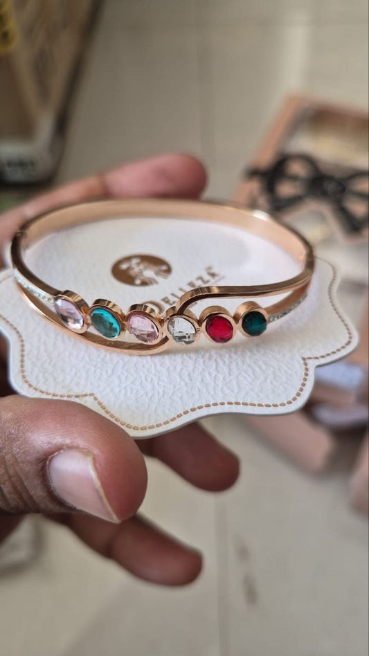 Anti Tarnish Multicolor Stone Designer Kada