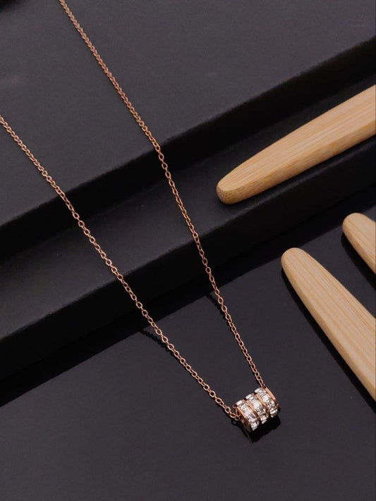 Anti Tarnish Rose Gold Unique Pendant Necklace