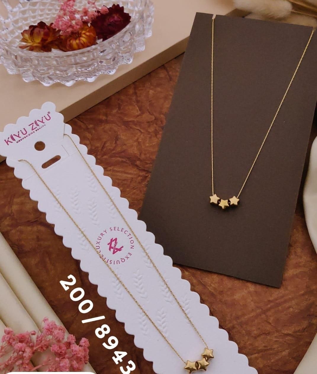 Kiyu Ziyu Cute Three Star Necklace