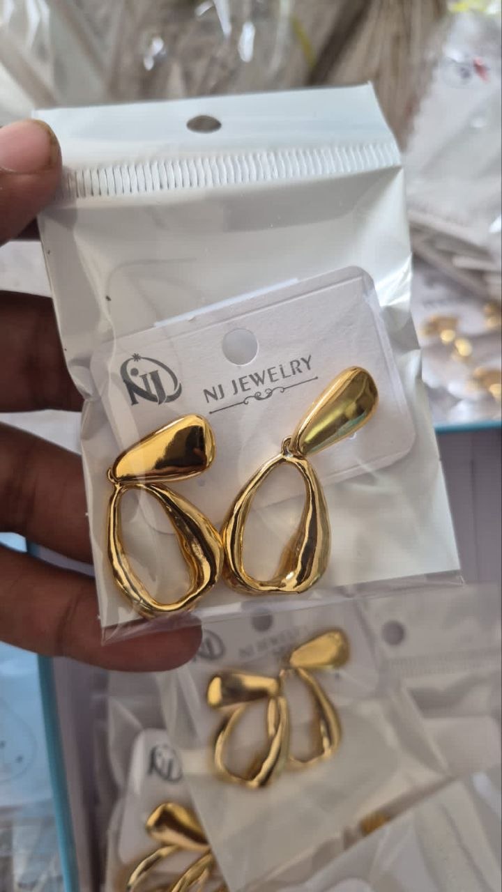 Anti-Tarnish Sculpted Teardrop Loop Earrings