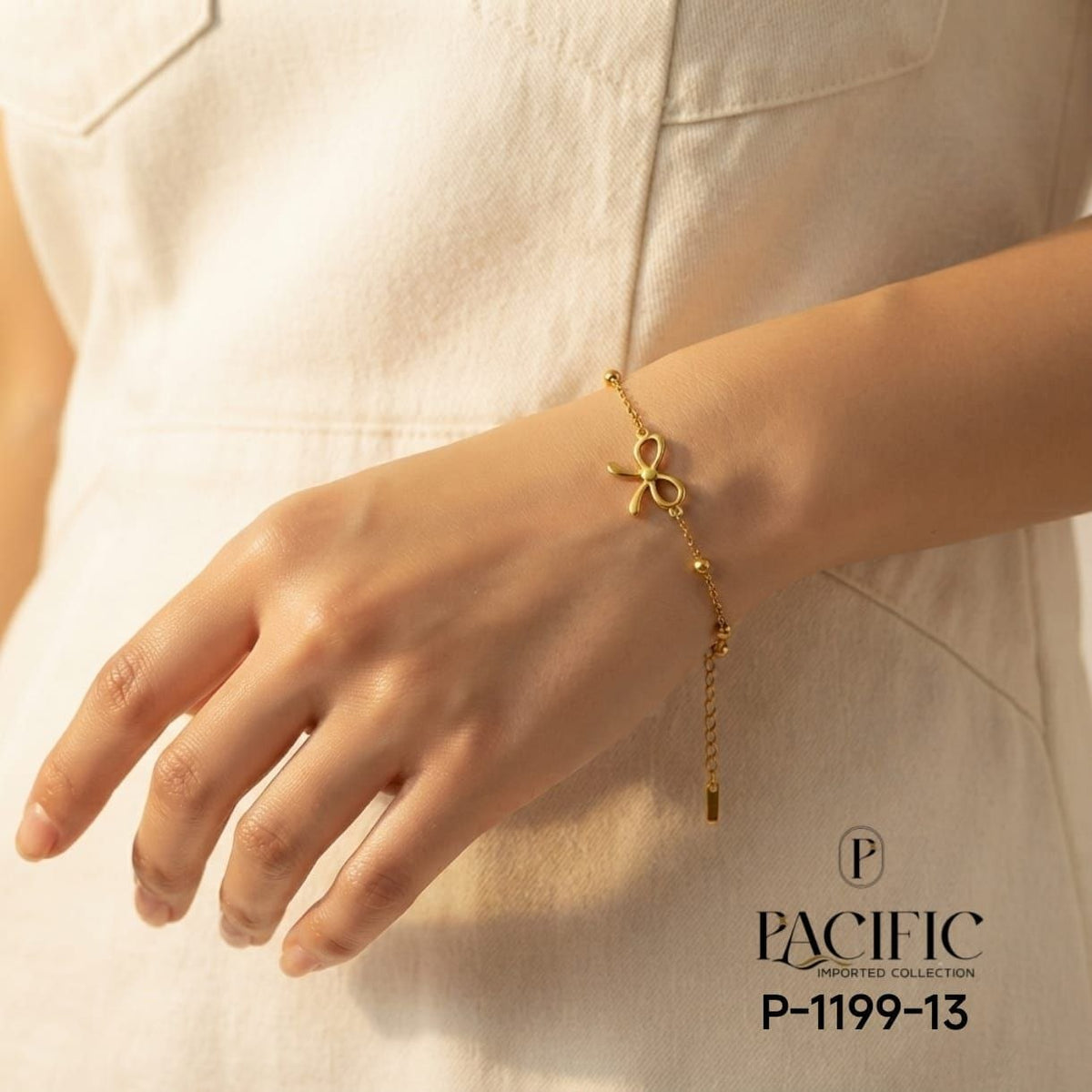Anti-Tarnish Delicate Bow Charm Bracelet