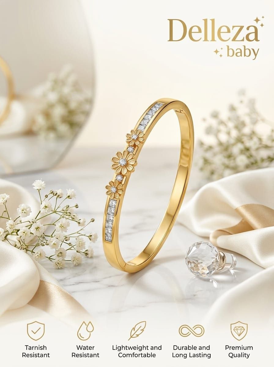 Baby Size Anti-Tarnish Floral Crystal Bracelet
