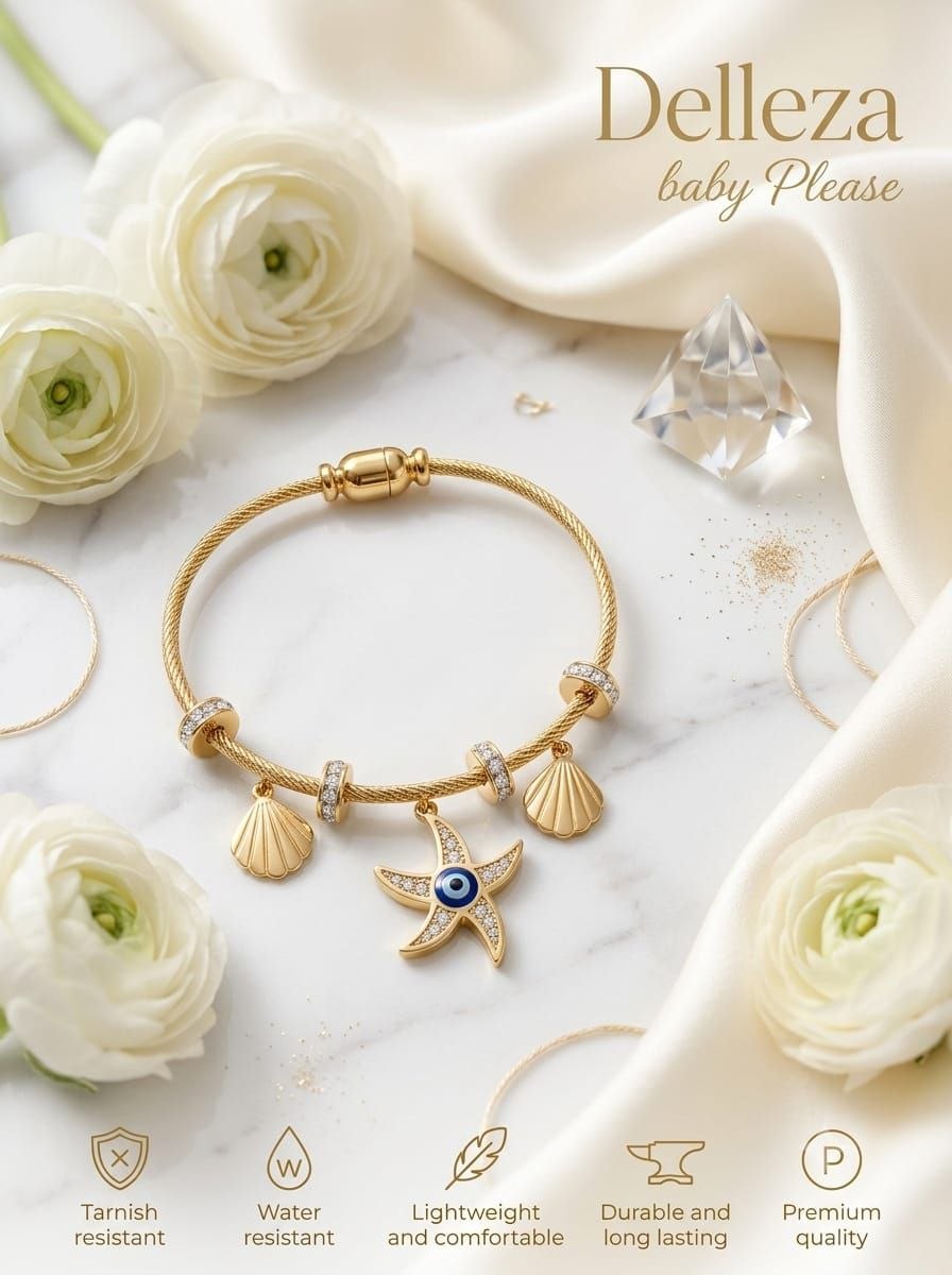 Anti-Tarnish baby size Star Charm Bracelet