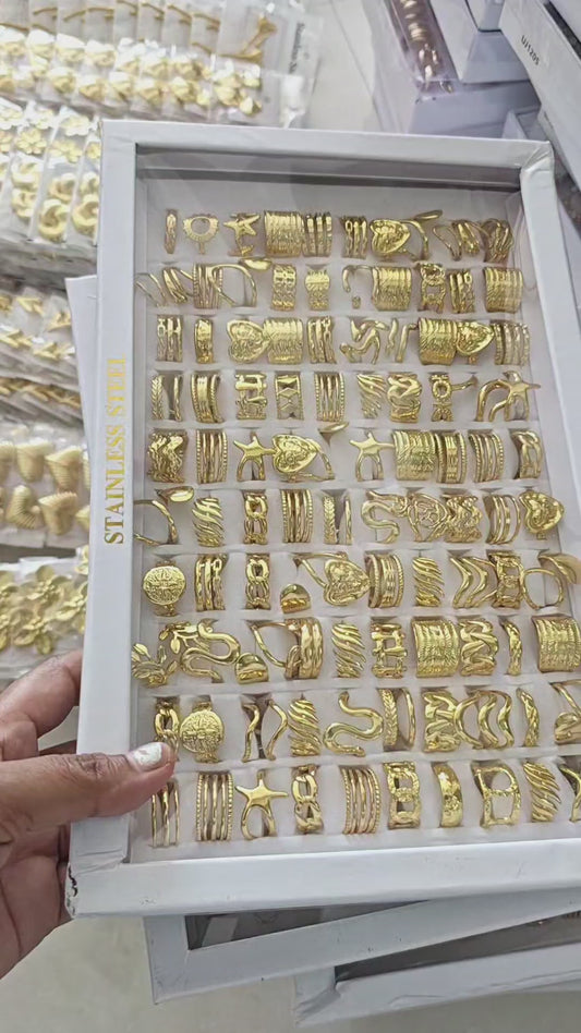 Set of 100 pcs 
Anti tarnished adjustable rings