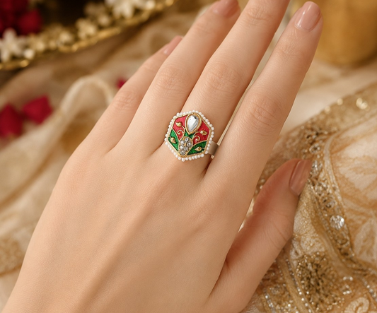 Traditional free size women ring