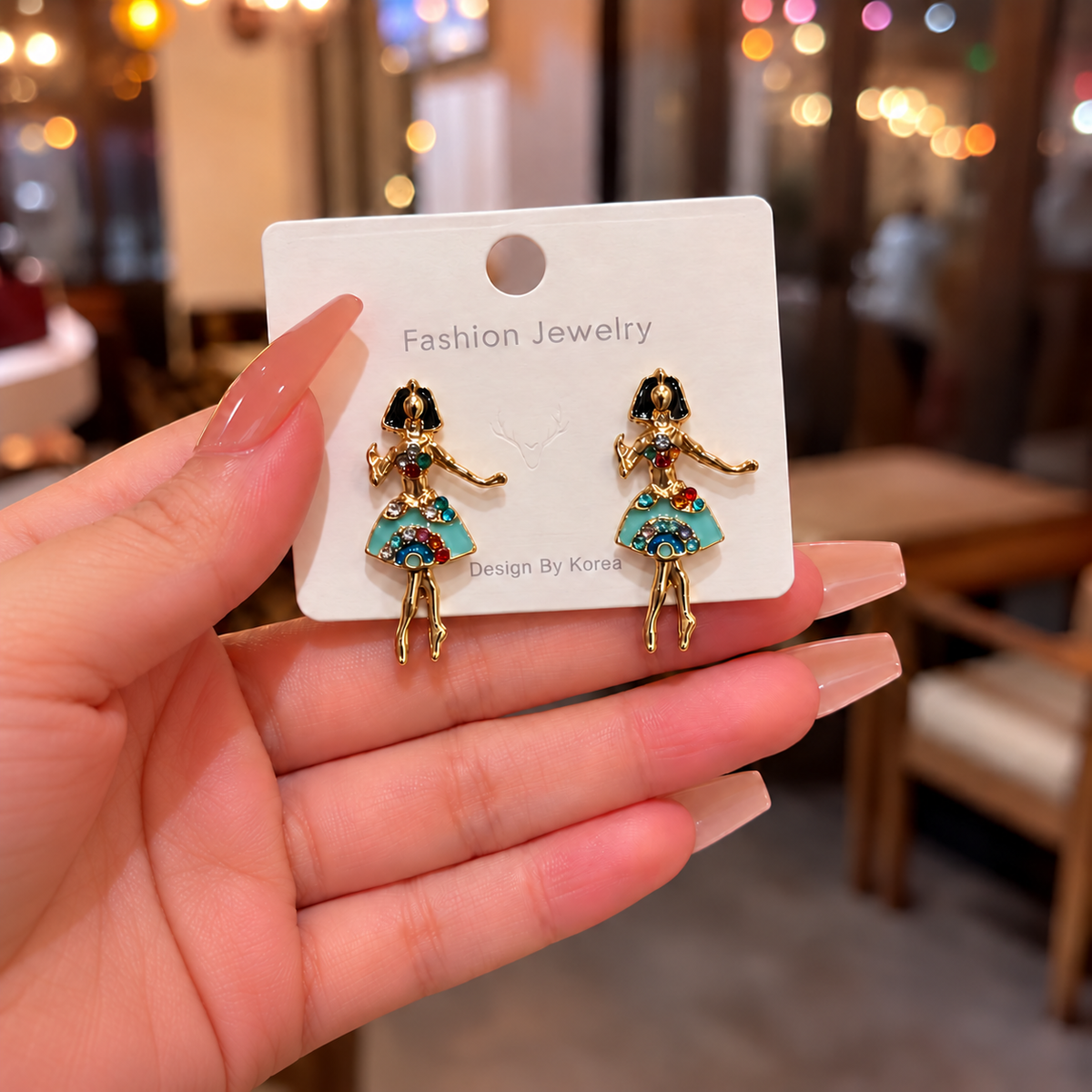 charming ballerina stud earrings