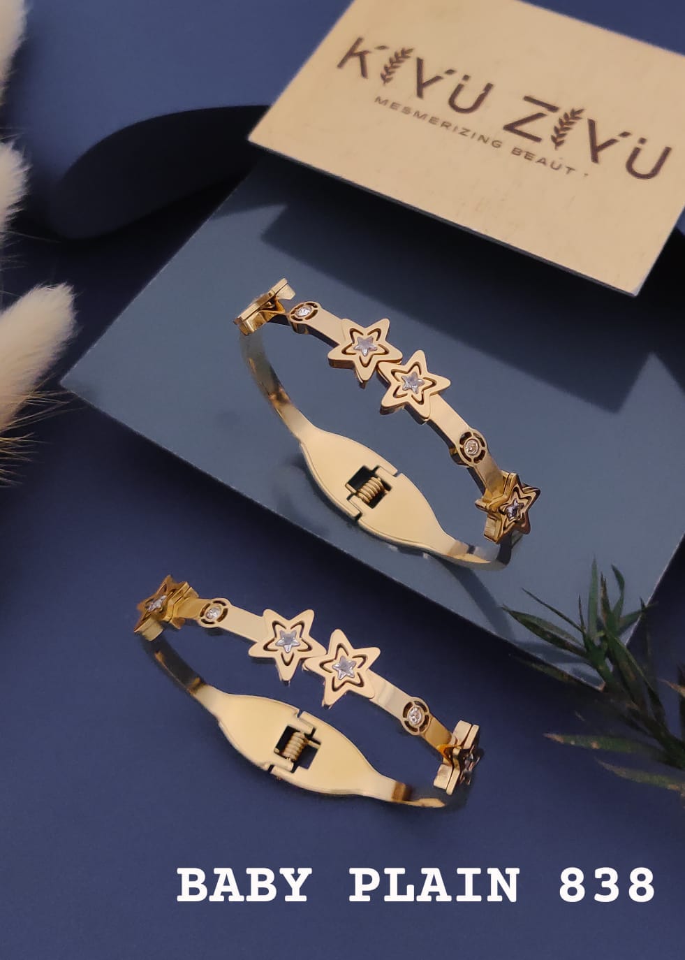 star shaped stainless steel baby size bracelet