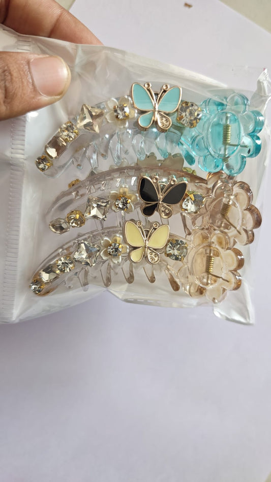 Set of 3
Korean Mirchi diamond clutcher