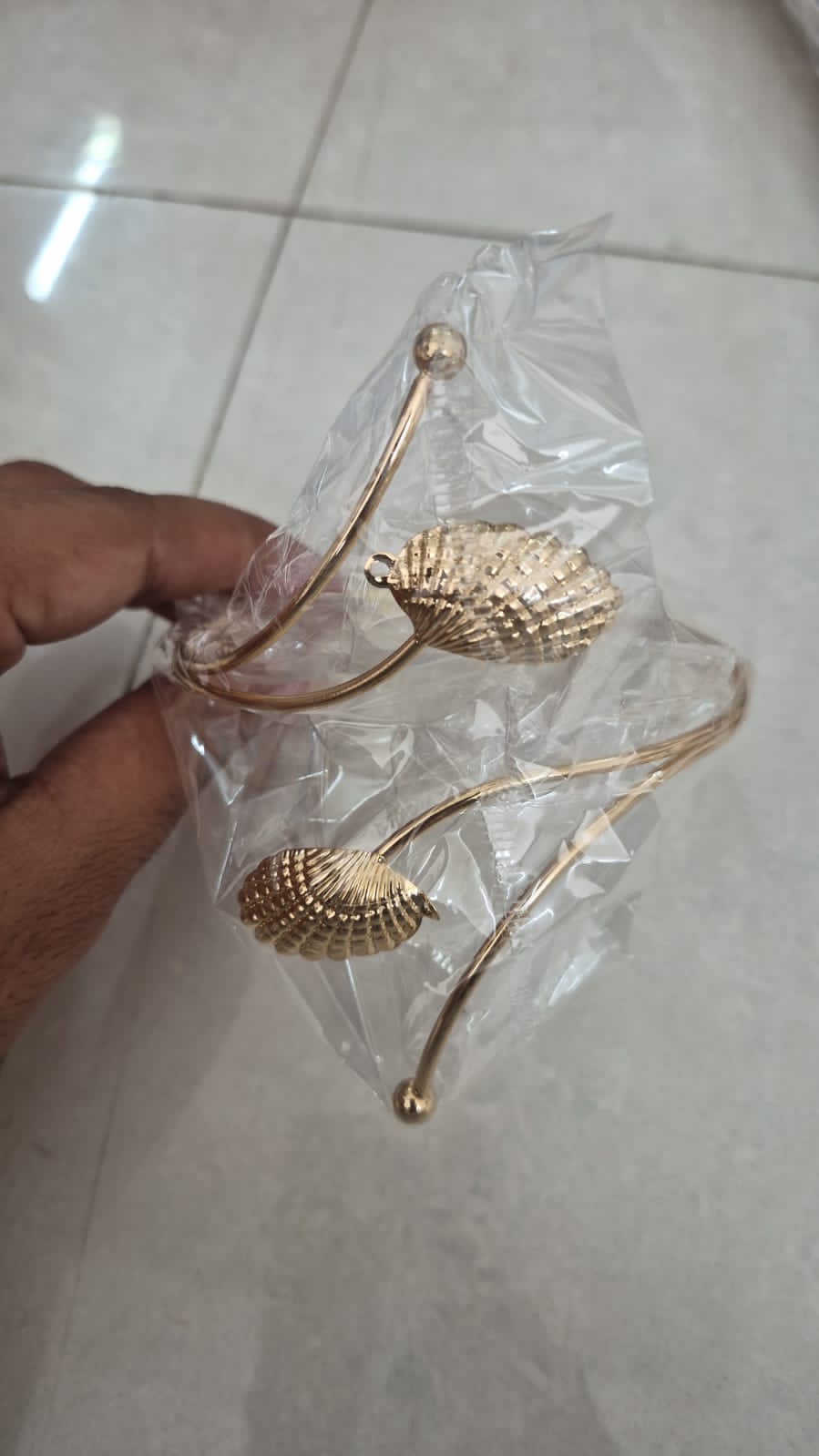 Golden Seashell Statement Arm Cuff