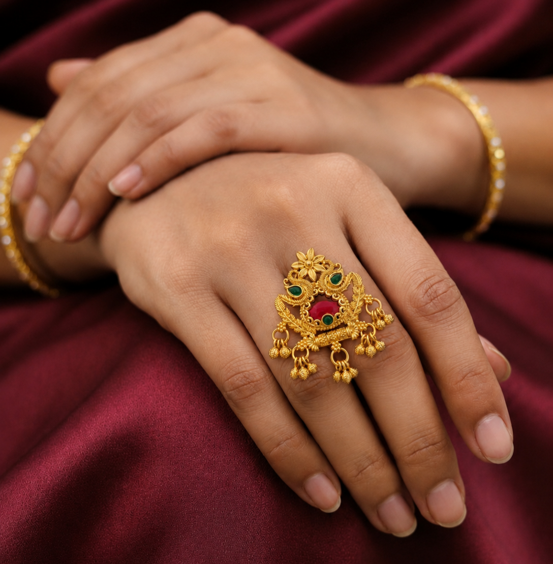 Royal Peacock Traditional Ring