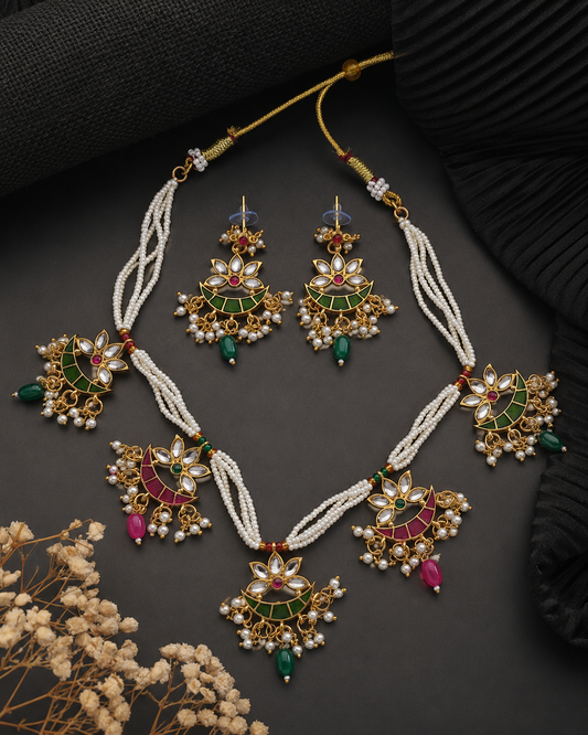 Multi colour traditional necklace set