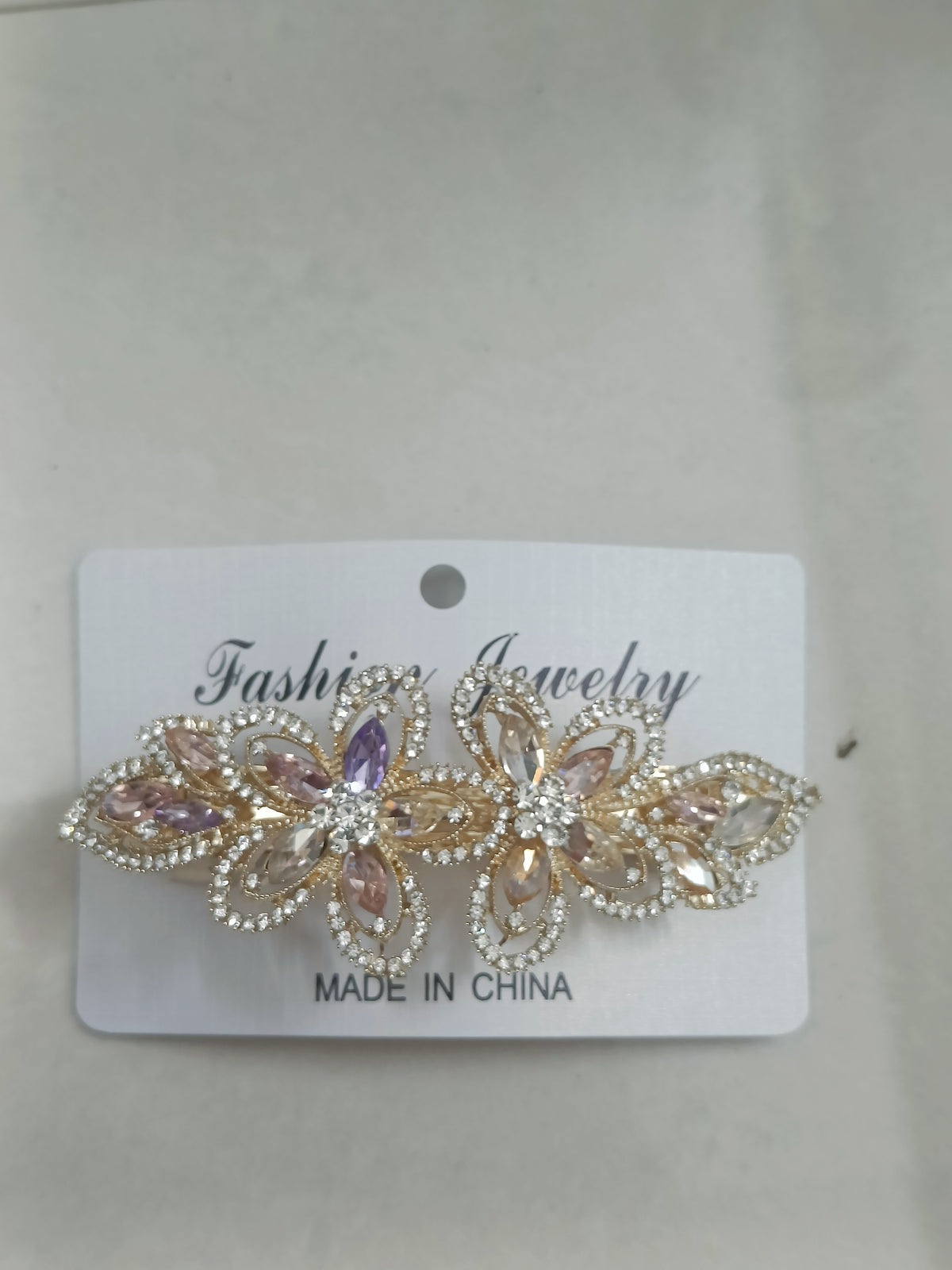 Crystal Floral Metal Hair Clip