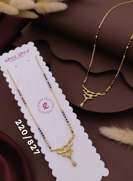 organic-textured curved mangalsutra only pendant anti tarnished