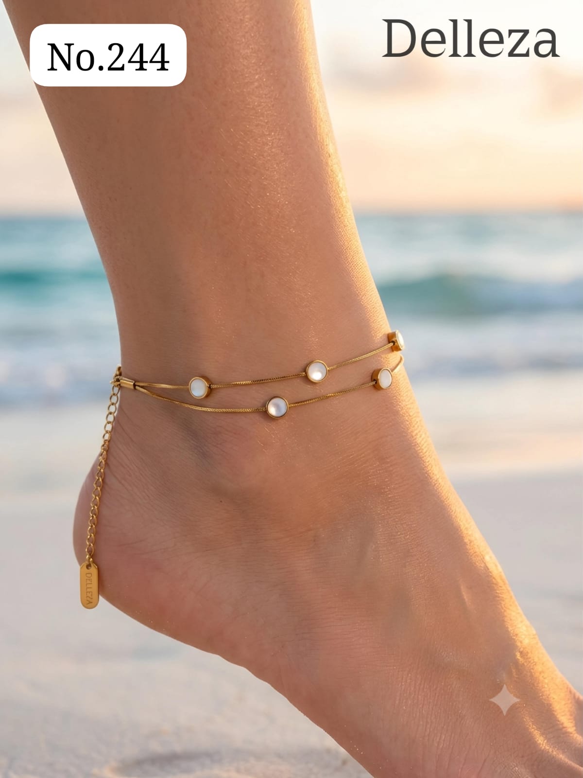 Anti tarnished anklet one side