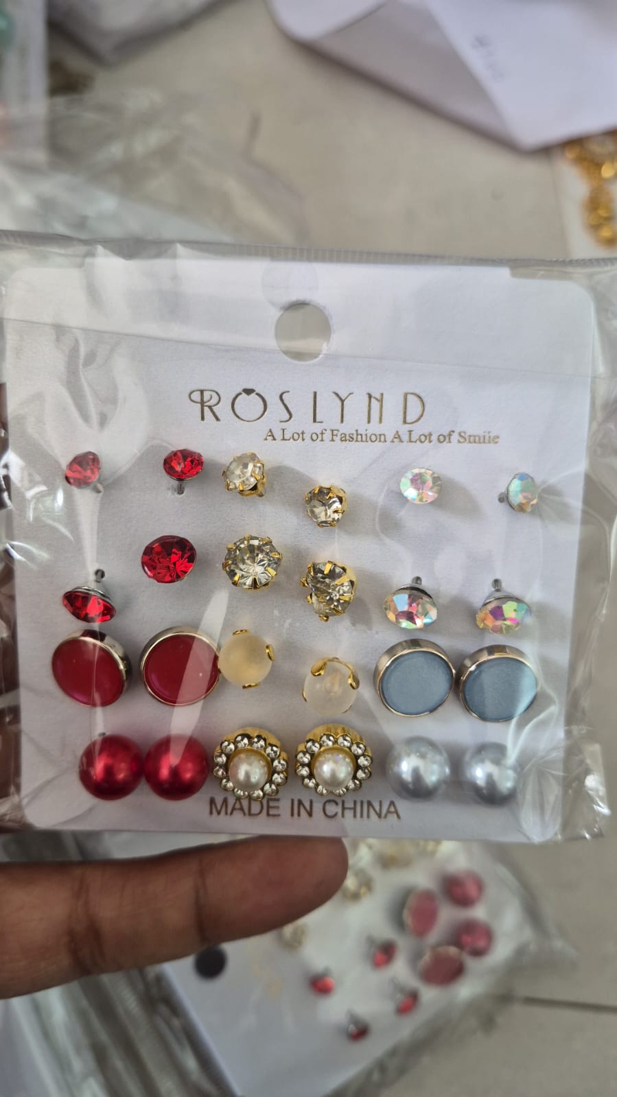 Set of 12 pair combo gold plated earring stud