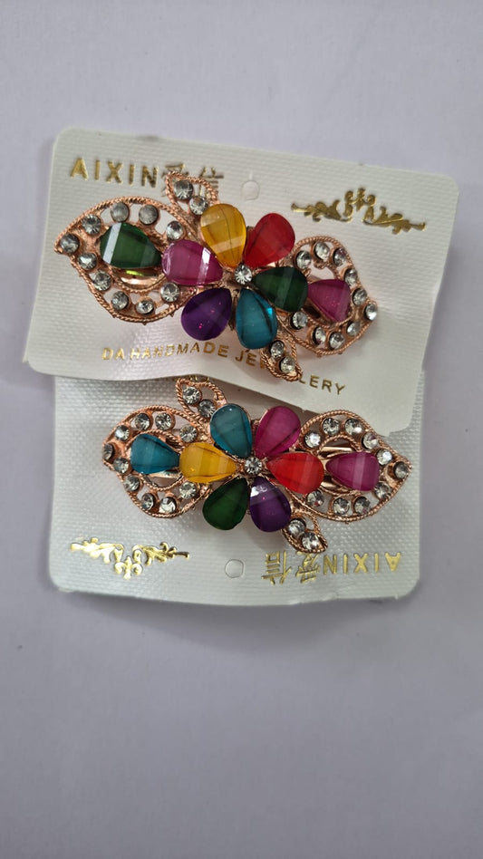 Set of 2 flower moti clip