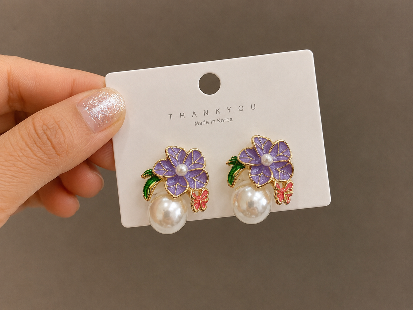 Korean Design Cute Flower Pearl Drop Earring