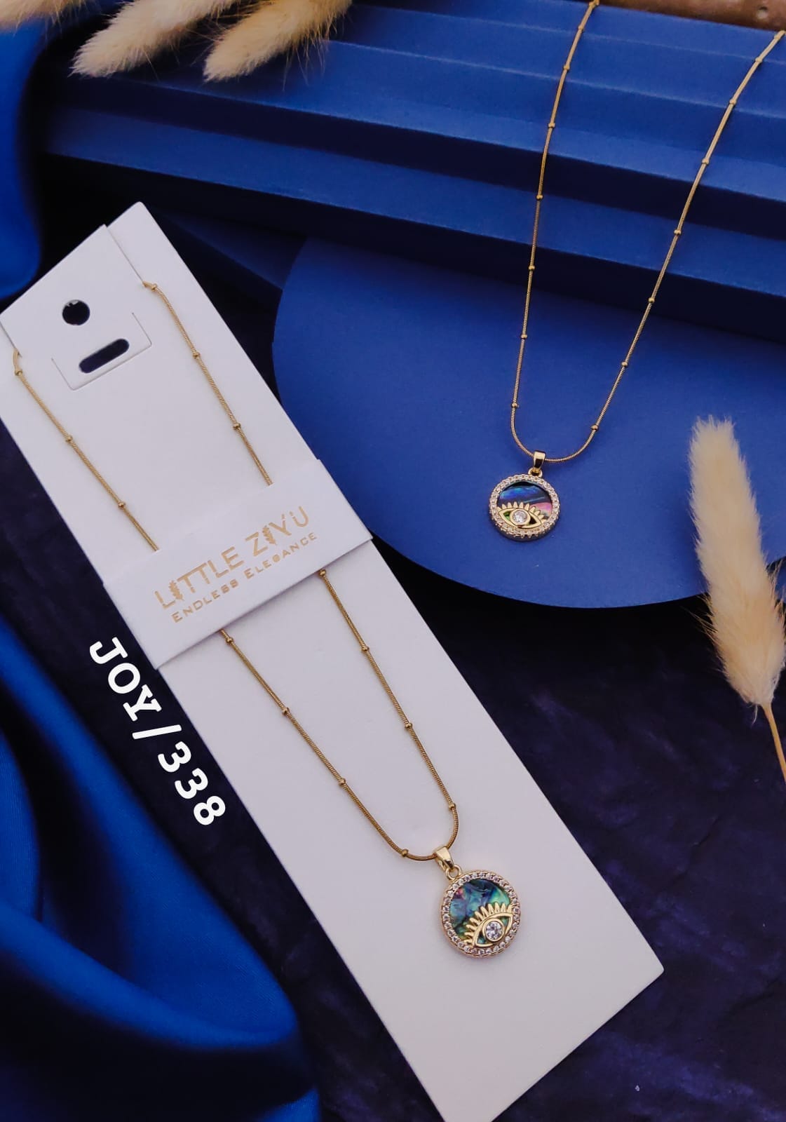 Evil Eye Diamond Pendant anti tarnished necklace